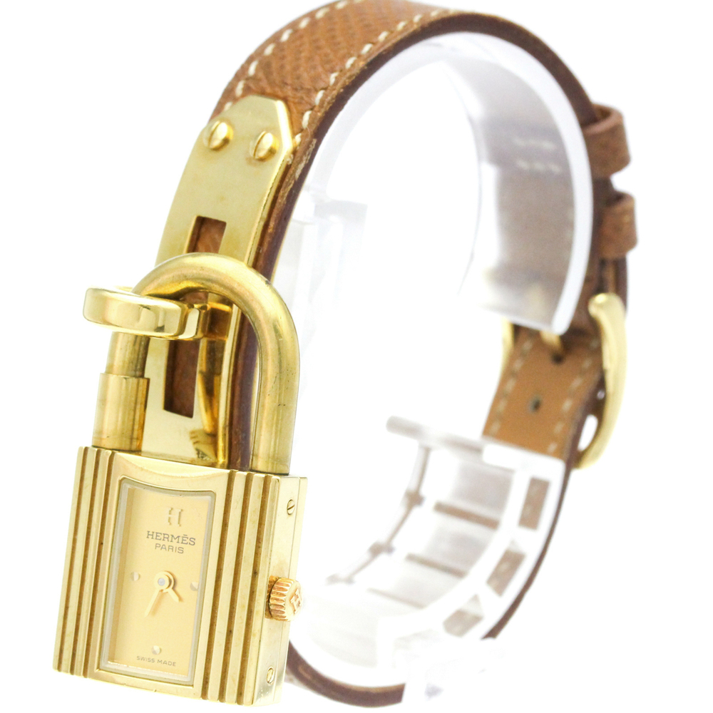 Hermes Kelly Quartz Plated Metal and Leather 20